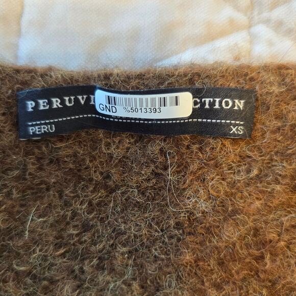 Peruvian Connection Sweater Women's XS Brown Alpaca Blend Casual Winter Staple - Picture 3 of 6